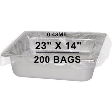 23X14 inches Poly Pan Liners 0.48 Mil Half Pan Med and Deep PTL
